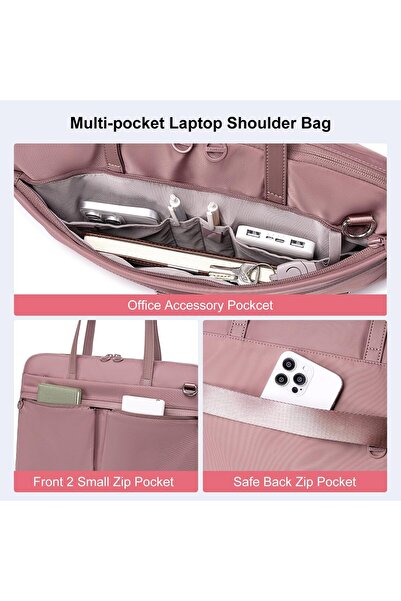 Chantria Slim 14" Laptop Messenger Bag for Women - 4L Water-resistant Khaki