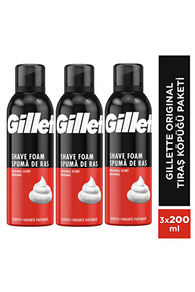 Gillette Original Köpük 200ml x3 Tıraş Köpüğü
