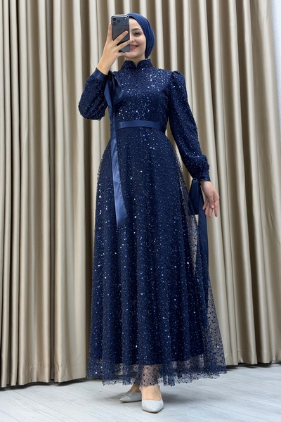 Matik Abiyem Analı Kızlı Boncuk Payet Elbise