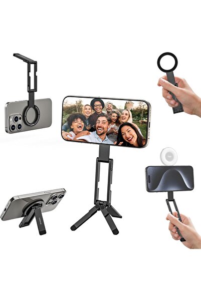 ulanzi MA60 Magnetic Phone Tripod Stand for iPhone - Aluminium Smartphone Mini Tripod