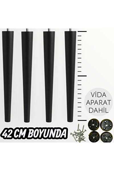 Ema orman 42CM 5 LİK SİYAH RENK SEHPA SANDALYE AYAĞI Vida aparat dahil