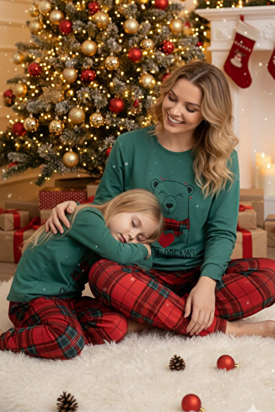 ELİTOL Thermal Plaid Sweet Dreams Mother-Daughter Pajama Set