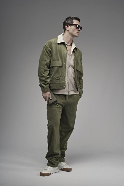 Butik Trend Biz Regular Snap Fastener Jacket and Pants Velvet Set