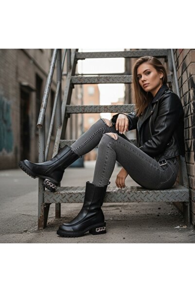 OEM Women's fur boots, with thick heel, eco-leather and textile material, A10313