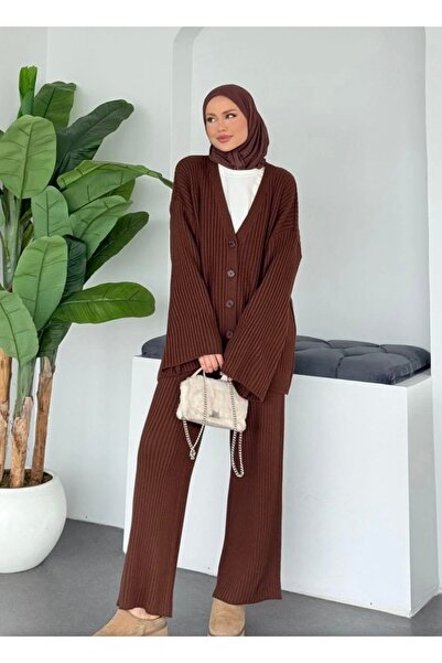 Kağanbutik Corded Fabric Cardigan Sports Suit