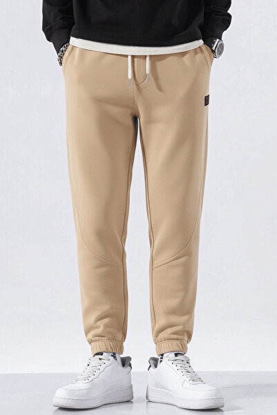 GENIUS STORE Ανδρική αθλητική φόρμα με φλις κορδόνια στη μέση Jogger αθλητικό παντελόνι SPOR-ESF001