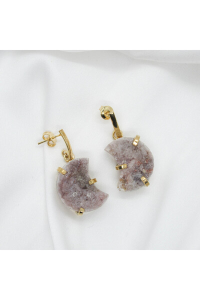 Moonlight Jewelry Cercei „Lună” – Ametist roz