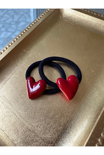 Milena Designer Store ميلينا كيدز ميني بلاك مطاطي بطرف أحمر على شكل قلب