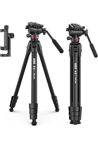 ulanzi MT-56 Ombra Video Travel Tripod, 63" Professional Tripod with Fluid Pan-tilt Head
