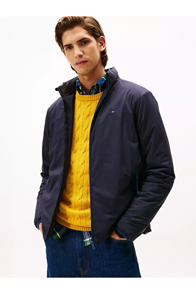 Tommy Hilfiger Men's Regular Fit Zip Closure Mock Neck Long Sleeve Blue Jacket Mw0Mw40592-Dw5