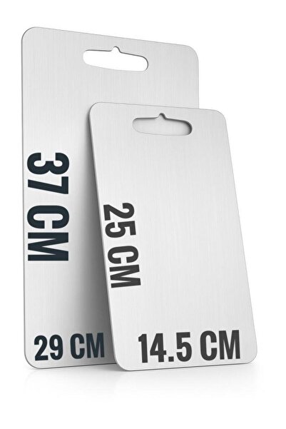 OTOBİR Stainless Steel 430 Quality Cutting Board with Non-Slip Base 37*29 Cm+25*14.5 cm Cutting Board