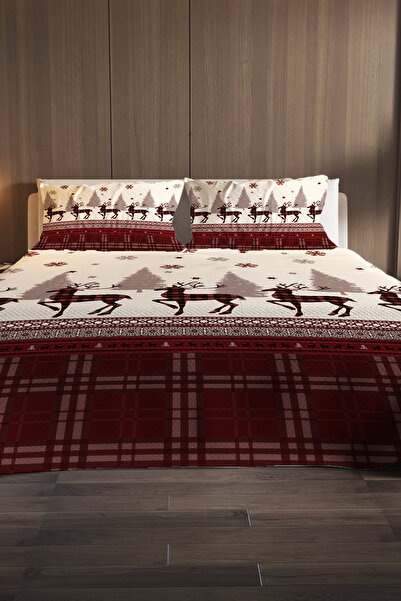 MonoHome New Year's 100% Cotton Double Pique Set Bedspread Special Woven Deer