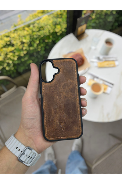 Visso leather İphone 17 Model Tam Uyumlu Hakiki Deri Kişiye Özel İsimli Telef...