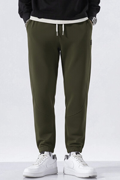 GENIUS STORE Ανδρική αθλητική φόρμα με φλις κορδόνια στη μέση Jogger αθλητικό παντελόνι SPOR-ESF001