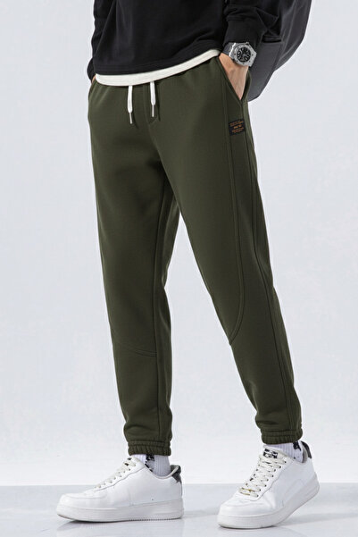 GENIUS STORE Ανδρική αθλητική φόρμα με φλις κορδόνια στη μέση Jogger αθλητικό παντελόνι SPOR-ESF001