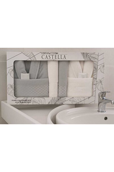 YÜNTEKS Castella 8 Piece 100% Cotton Boxed Dowry Family Bathrobe Set |   Bathrobe Set |   Dowry Set