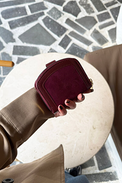 La La'Graccio Paris La'Graccio Paris Women's Laron Suede Design Practical Wallet Burgundy Suede