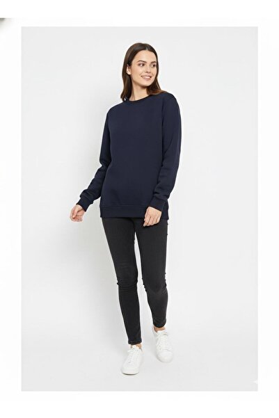 assef Unisex Relax Fit Comfortable Cut Cotton Soft Textured Fleece Inside Crew Neck Sweatshirt