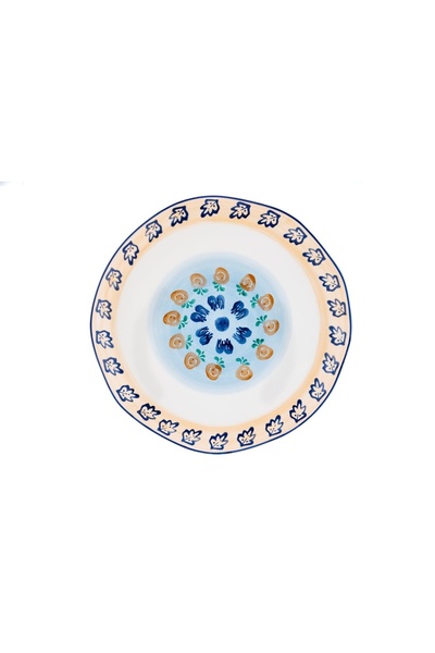 BJORN Set of 2 Round serving platters, NAPOLI Citrus, hand-painted porcelain, Ø30cm