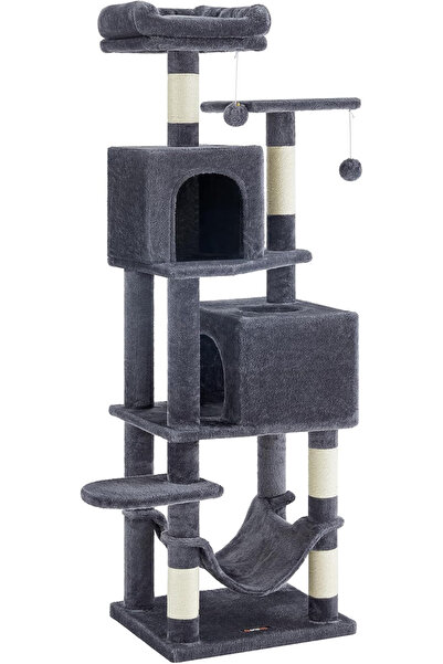 Smart Vibe Huggo Hub UltraMax MultiLevel Cat Set, Soft Plus, 360 Lounge Platform, Hammock, Dark