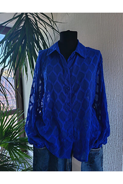 Vero Moda Camasa Albastru Electric semitransparenta