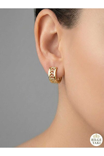 Bilge Takı أقراط فاخرة من الفولاذ المقاوم للصدأ مرصعة بحجر الزركون، تصميم عصر...