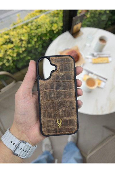 Visso leather İphone 17 Model Tam Uyumlu Hakiki Deri Kişiye Özel İsimli Telef...