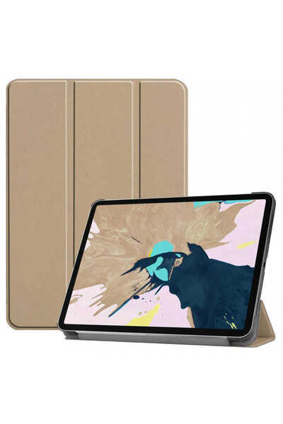 zore iPad Air 11 2025 M3 MRSA Smart Cover Standlı 1-1 Kılıf - Gold