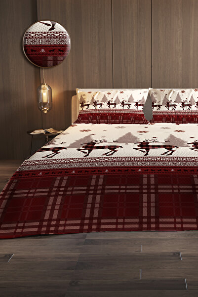 MonoHome New Year's 100% Cotton Double Pique Set Bedspread Special Woven Deer