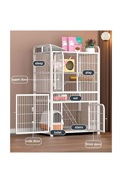 NKX قفص فاخر قابل للطي ومتين للحيوانات الأليفة مع باب