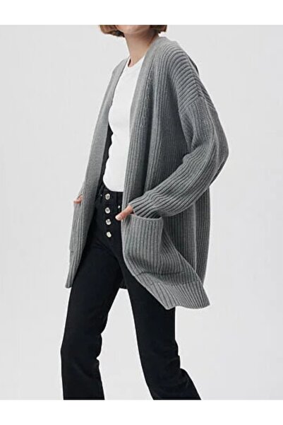 Vaniza Standard Size Knitwear Cardigan with Pockets