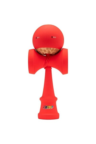 KROM KOLOR Roșu — kendama cauciucată, formă 2GOOD, kendama din arțar și tama din fag