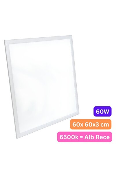 LEDIGANT Panou LED 60x60 cm, 60W, Lumina Rece 6500K, Model Premium, Rama Alba, Ideal pentru Tavan Casetat