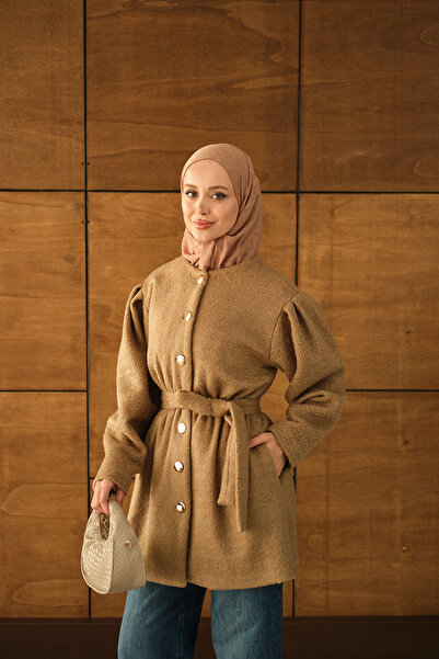 LOCCO Palton de pluș pentru femei cu talie elastică, nurcă