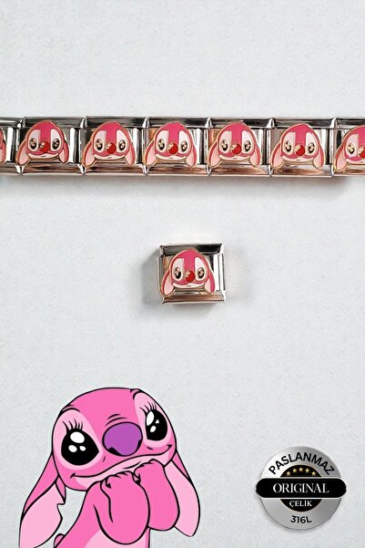 Lynare İtalyan Stitch Angel Charm Bileklik Charmı Pembe Stitch Angel Model 1 ...