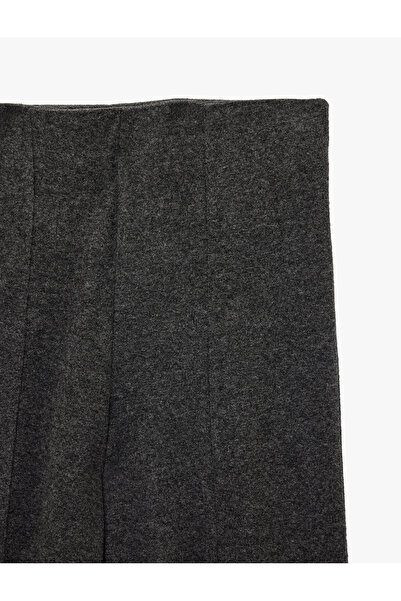 Koton Slim Fit Wide Leg Pants with High Waist Slit Detail