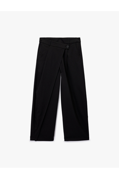 Koton Asimetrik Kapama Detaylı Bol Paça Kumaş Pantolon
