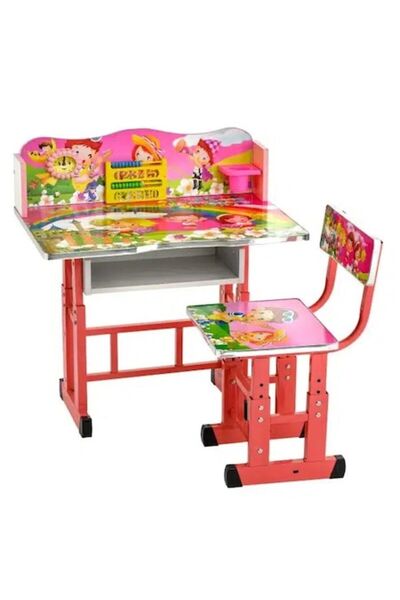 TEA Sports Birou mare cu scaun pentru copii, reglabile, cadru metalic si lemn...