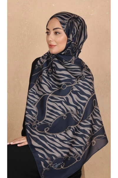 Butik New Season Chain Detailed Patterned Soft Cotton Shawl