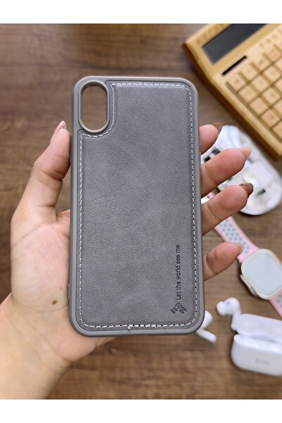 MTL iPhone Xr Compatible Premium Leather Texture Shock-Resistant Nasal Silicone Case