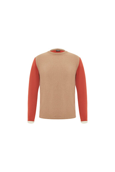 Vakko Kahverengi Bisiklet Yaka Yün Kazak M401325565-42