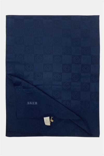 Aker Monogram Şal - Yeni Dama Desenli - Lacivert 921