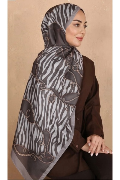 Butik New Season Chain Detailed Patterned Soft Cotton Shawl