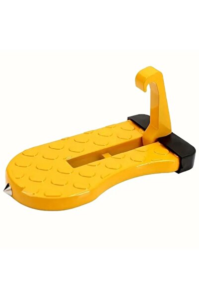 Optim Solution Treaptă pliabilă pentru acces pe acoperișul mașinii, aluminiu, antiderapantă, galbenă, 15 x 7,8 cm