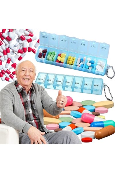 Optim Solution Medicine Box Weekly Organizer - 7 Daily Compartments with Tablet Compartment