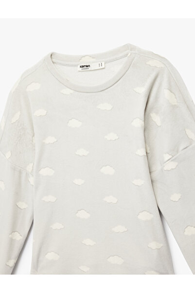 Koton Long Sleeve Crew Neck Relaxed Fit Pajama Set