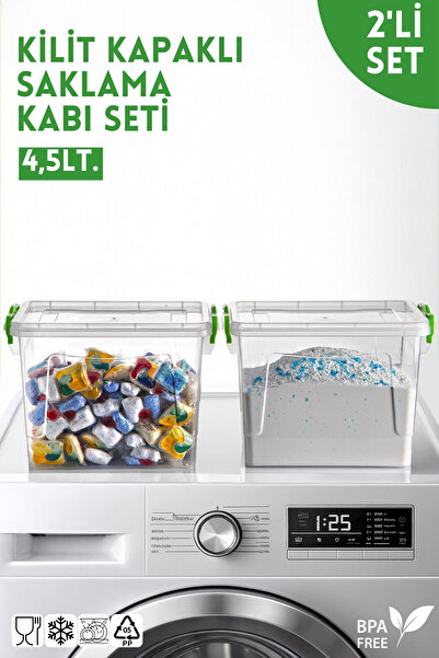 Nandy Home Set of 2 Elite Line Storage Containers with Locking Lid 4.5Lt.