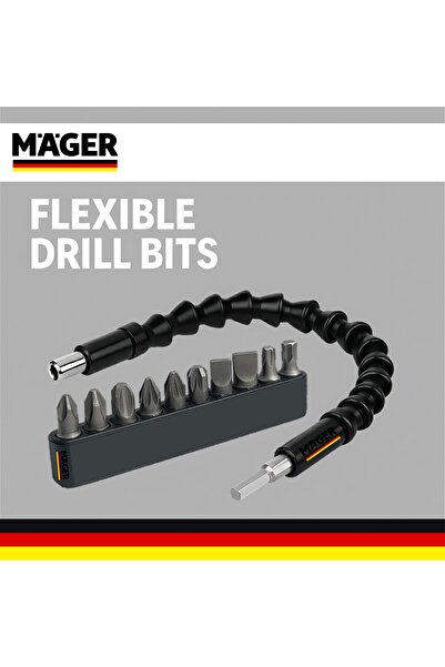 Mager 11 Parça Bükülebilir Esnek Vidalama Adaptörü Seti Uçlu Vida Sökme Aparatı