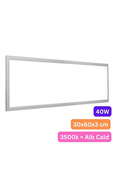 LEDIGANT LED Panel 30x60 cm, 40W, Warm Light 3500K, Model, White Frame, Ideal for False Ceiling