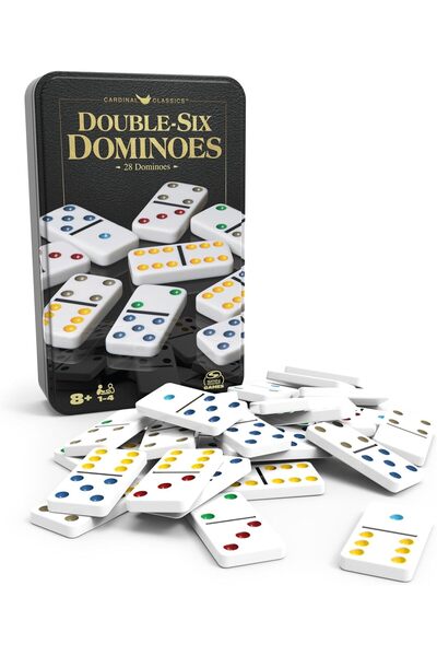 Spin Master Games Cardinal Classics Double Six Dominoes Set in Storage Tin